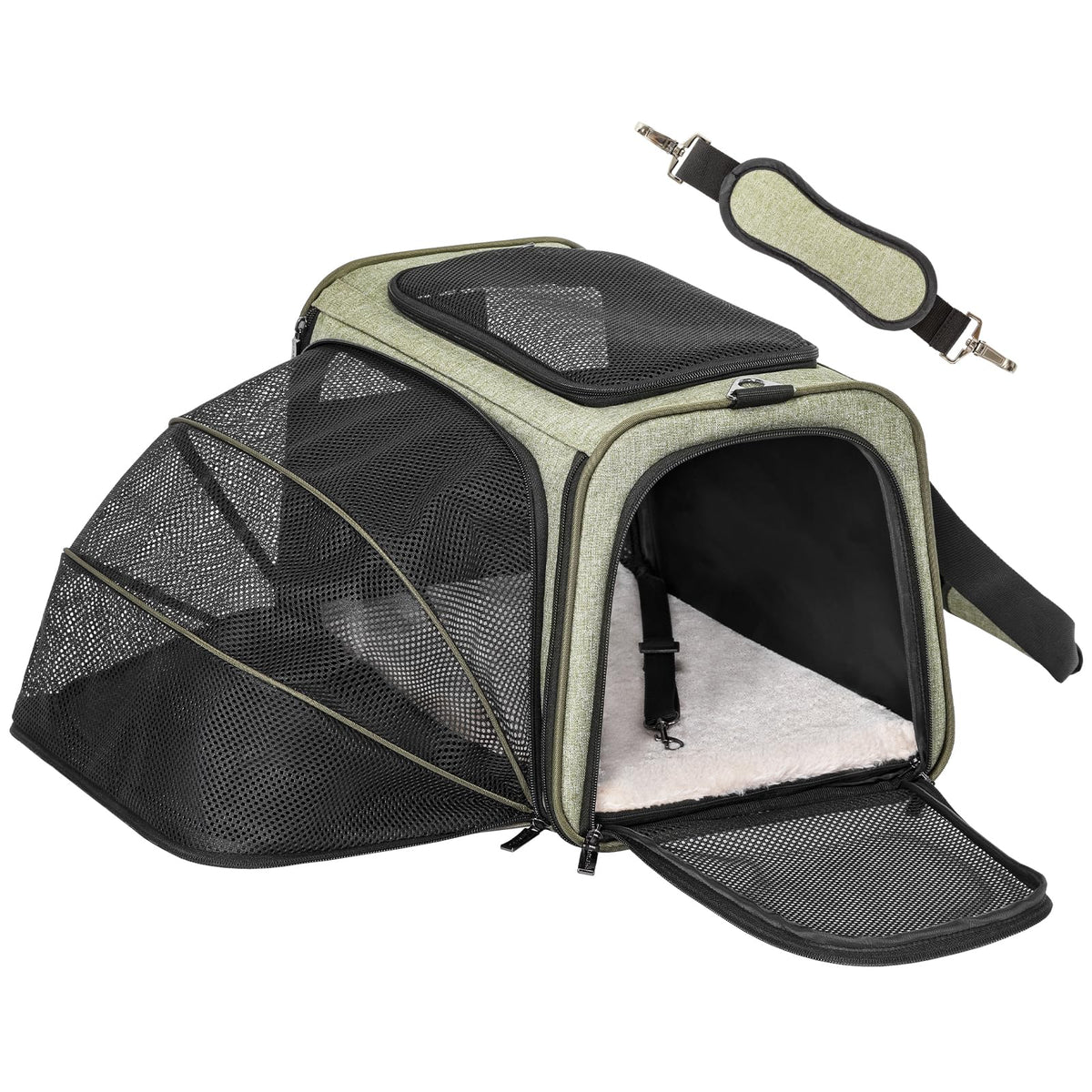 Petsfit Small Expandable Cat Carrier for Air Travel, Up to 9 lb