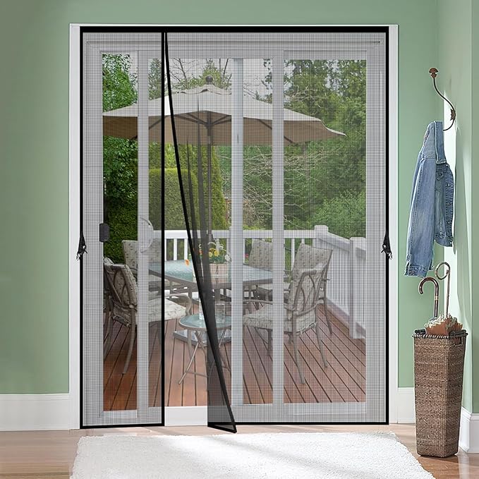 Fiberglass Magnetic Screen Door Fit Door Size 30 x 80 in- Heavy Duty Fiberglass Screen Door Mesh for Interior Door, Patio and Sliding Doors - Door Screen Magnetic Closure Let Fresh Air in
