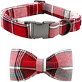 Bobo Rainbow Dog Collar, Christmas Dog Collar Plaid Pet Collar Bow Holiday Bows Girl Boy Puppy Collar Adjustable Pet Collar for Large Dogs