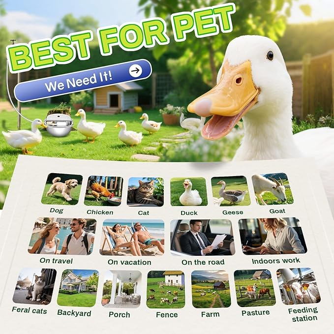 Automatic Animal Drinking Water Bowl with Float Valve, Standard Pipe,3L Stainless Steel Waterer Feeder Farm Dog Dispenser Kit Self Filling for Livestock Horse Goat Water Trough
