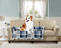 Brilliant Sunshine Grey Velvet Dog Sofa Slipcover, Extra Large