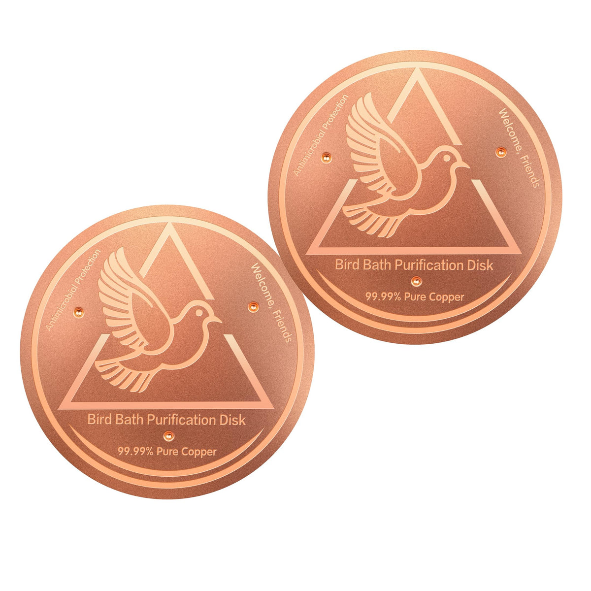 GOHUOX Bird Bath Purification Disk, 99.99% Copper Disc for Bird Bath Copper Disk Cleaner Safe for Outside Birds Fountain Disc Accessories, Fit for Outdoor Birdbath Bowl (3 pcs)