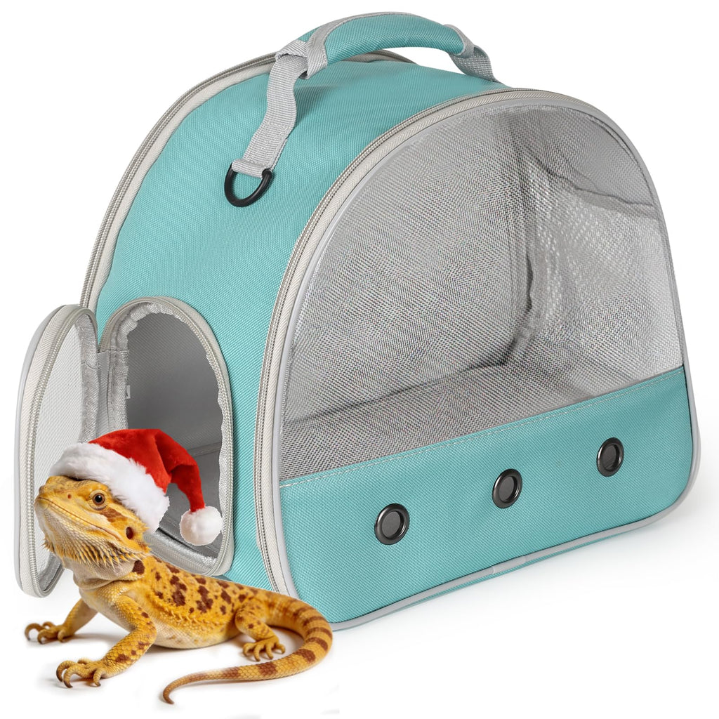 Guinea Pig Carrier,Guinea Pig Carrier for 2,Ventilation Carrier for Bearded Dragon,Reptile Travel Carrier for Lizards Sugar Glider Hedgehog Rat Parrot Birds,Airline Approved Green