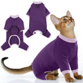 PUMYPOREITY Cat Calming Sweater – Helps Reduce Licking & Grooming Habits, Daily Comfort Shirt for Anxious Cats, Lightweight Fabric for Fur Control, Purple, S