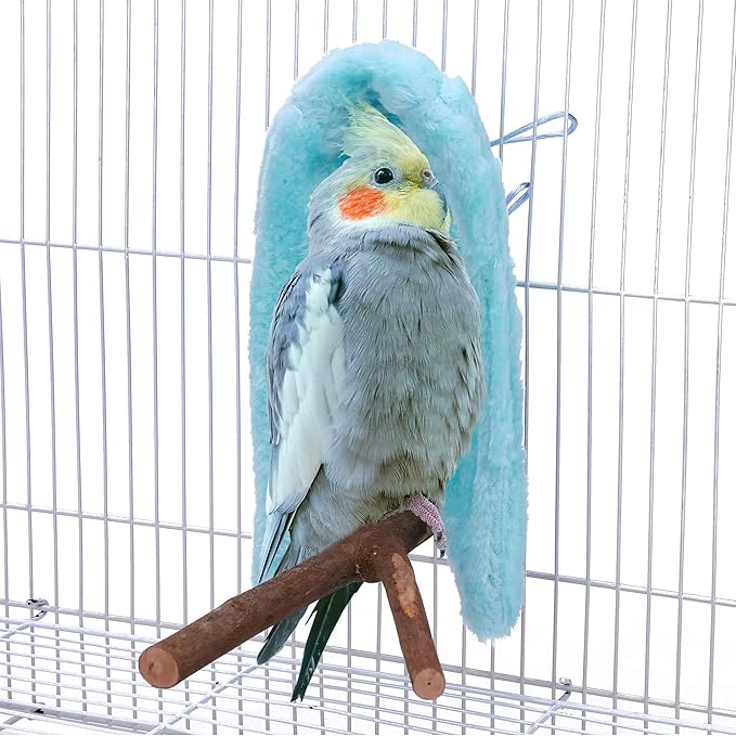 Filhome Comfort Corner Fleece Bird Blanket Bird Cage Warm Bird Hut Blue M