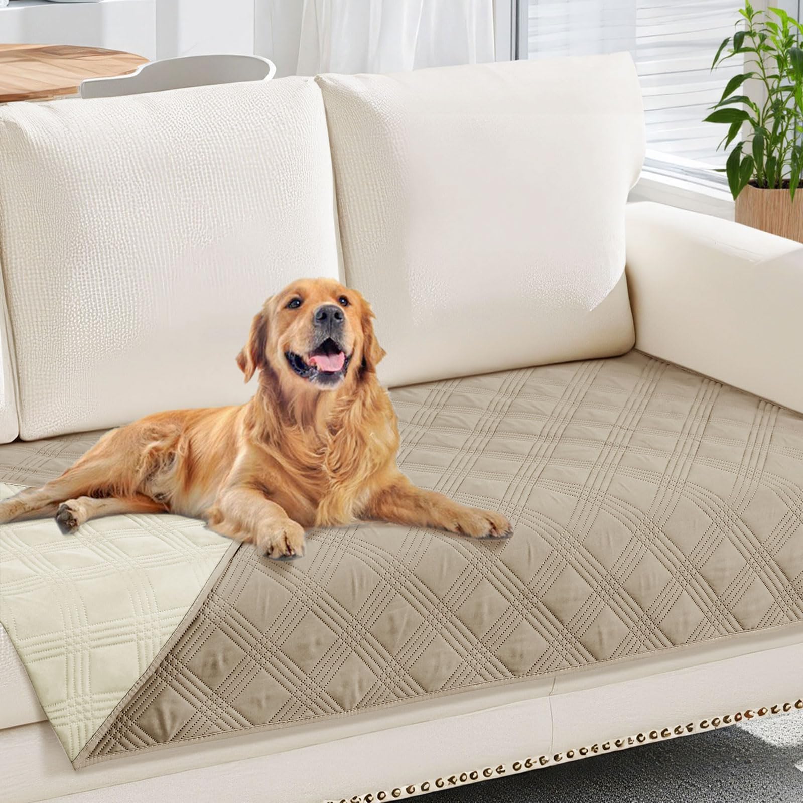 hyha Waterproof Reversible Dog Blanket, Soft Couch Cover for Dogs Washable
