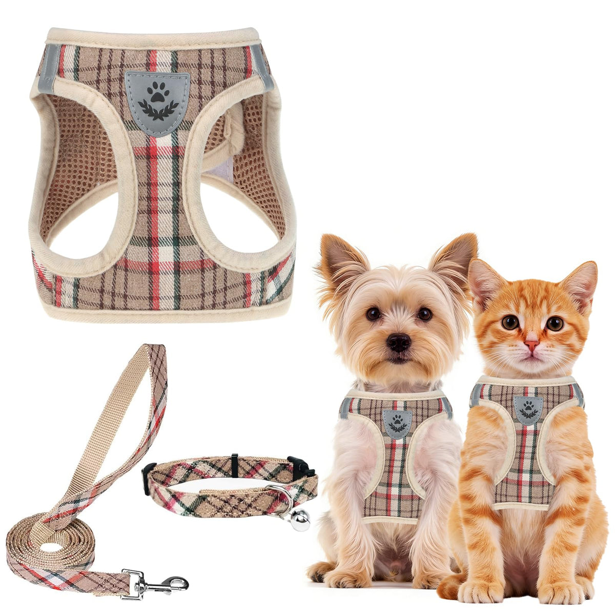 PUPTECK Dog Harness, Collar and Leash Set No Pull for Small Medium Sized
