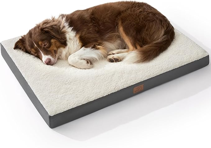 Bedsure Washable Dog Crate Bed for Large Size with Comfy Sherpa