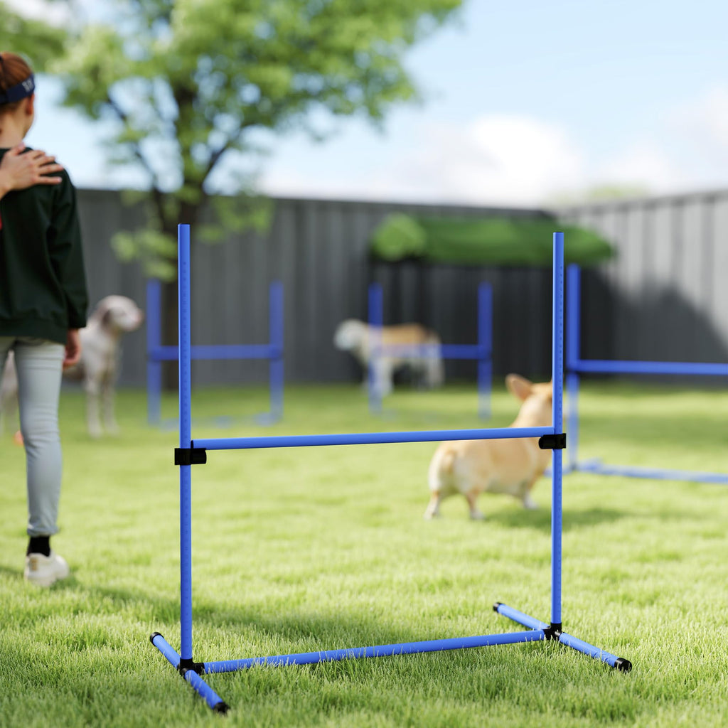 PawHut 4 Piece Dog Agility Training Equipment for Dog Agility Course Blue