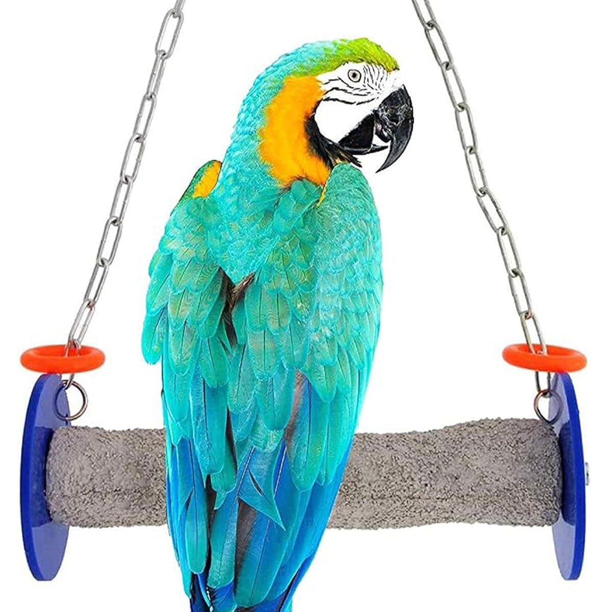 Sweet Feet and Beak Roll Bird Swing, African Grey, Medium, Blue