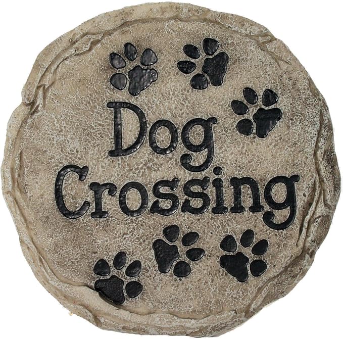 Spoontiques - Garden Décor - Dogs Leave Pawprints Stepping Stone - Decorative Stone for Garden