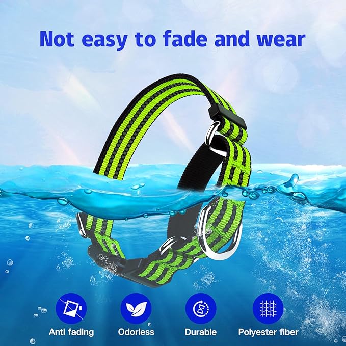 Martingale Dog Collar, Adjustable Nylon Reflective Collar with Buckle No Pull Dog Collar for Small Medium Large Dogs (Lime Green Small)