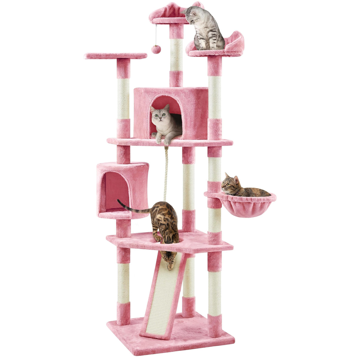 Yaheetech 79in Multi-Level Tall Cat Tree for Multiple Cats with sisal Posts