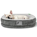Dog Beds for Small Dogs,Orthopedic Bed with Removable Cover&Non-Slip Bottom Couch Bed with Four-Sided Bolster Grey S