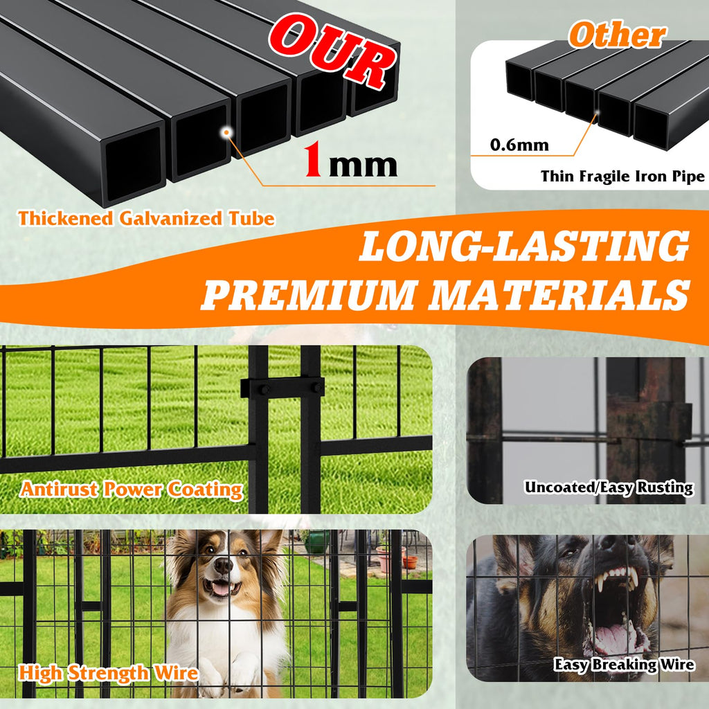 Dephet 8x4x6 FT Outdoor Large Dog Kennel with Waterproof Roof, Dog Playpen