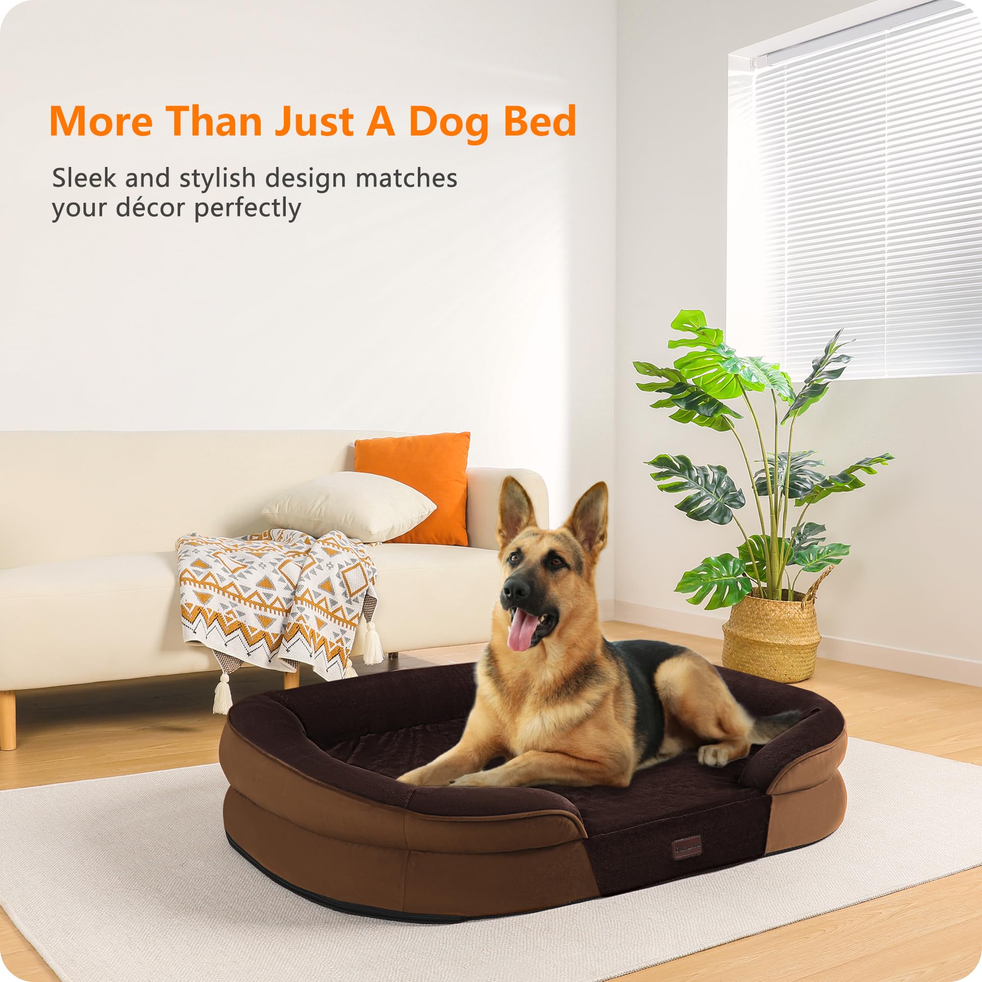 Dwanton Orthopedic Waterproof X-Large Dog Bed Sofa, Gel Memory Foam, 45"