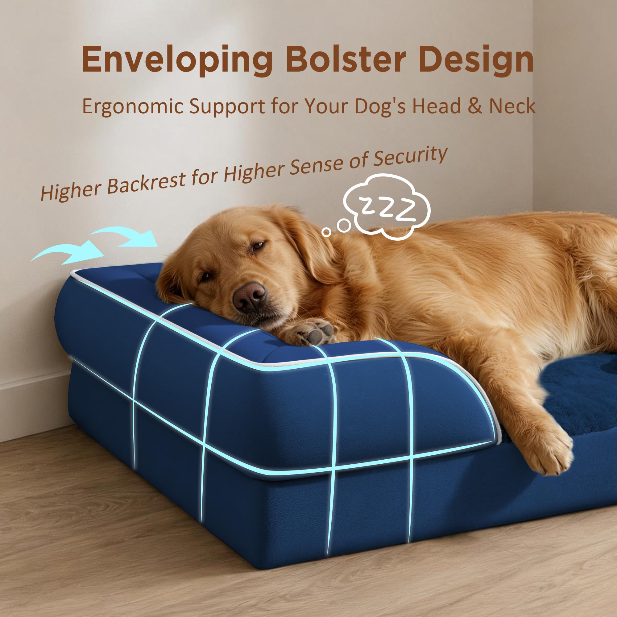 Comfort Expression Waterproof Orthopedic Dog Beds for Extra Large Dog