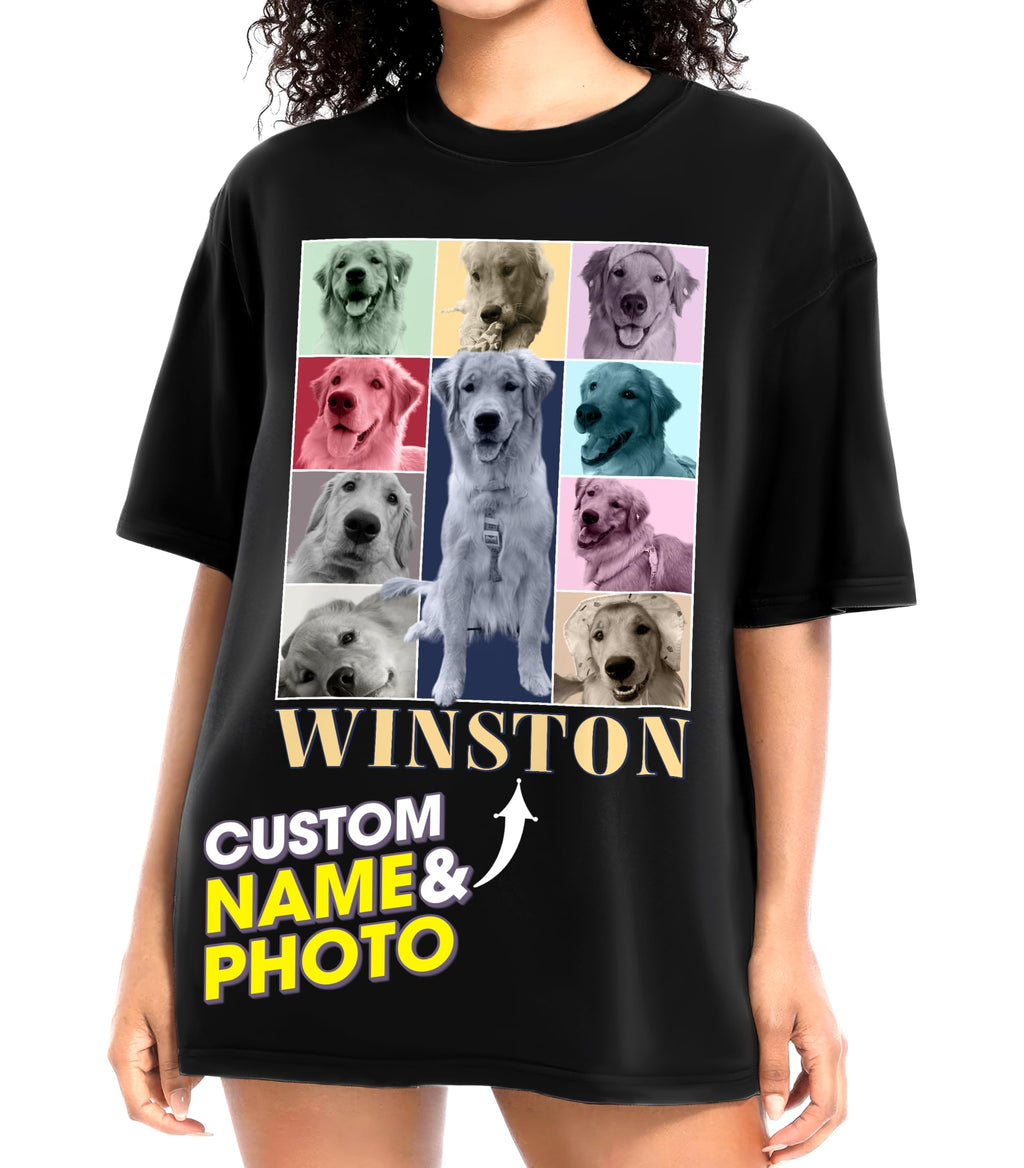 H-DEWALL Custom T Shirts Bootleg Rap Tee Shirts Custom Your Own Vintage Shirt Personalized Girlfriend Shirt Valentine Birthday Gift for Dog Cat Lovers