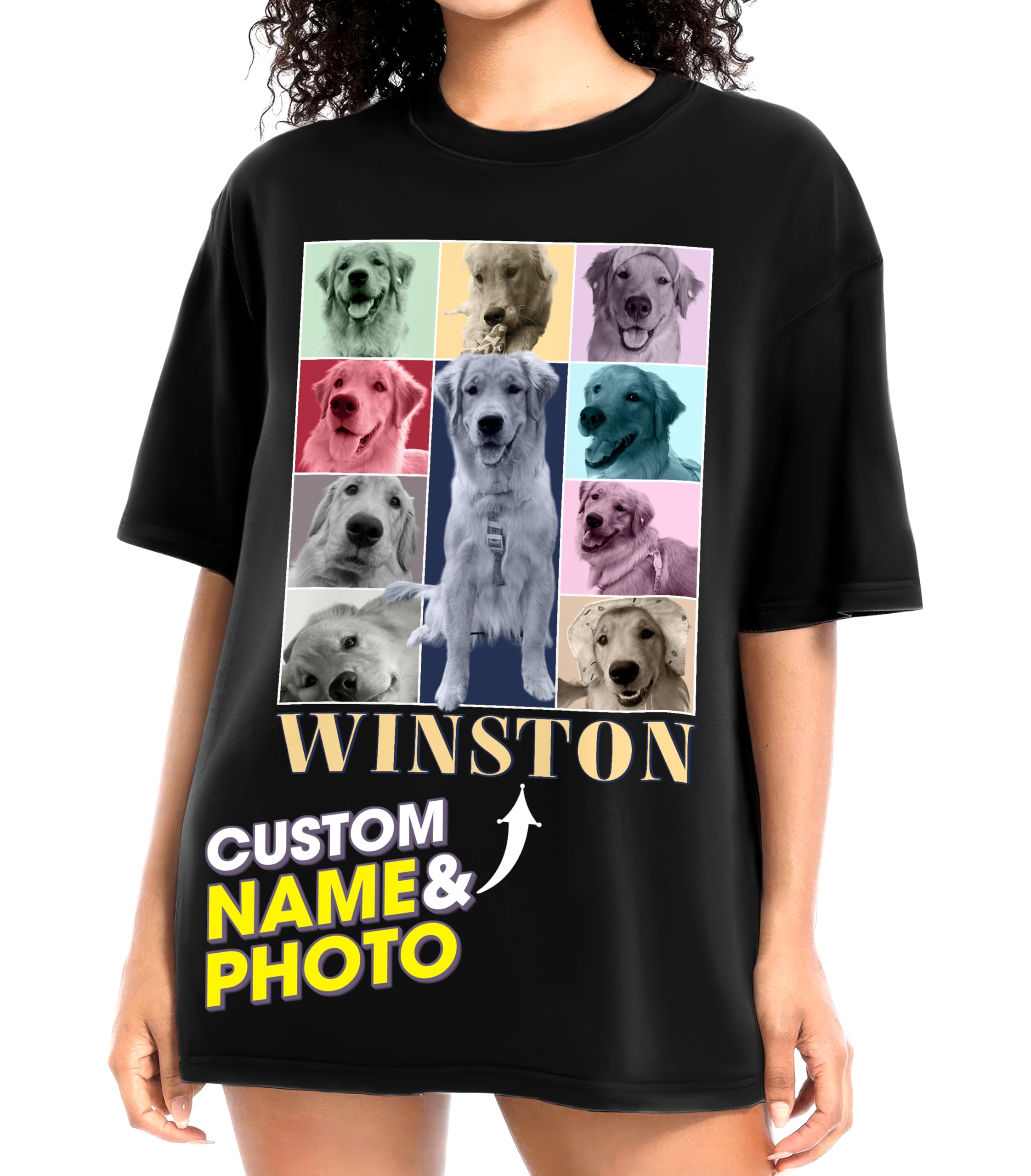 H-DEWALL Custom T Shirts Bootleg Rap Tee Shirts Custom Your Own Vintage Shirt Personalized Girlfriend Shirt Valentine Birthday Gift for Dog Cat Lovers