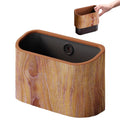 Ayipaqen Cat Litter Scoop Holder – Wood-Grain Dual-Open Scoop Caddy with Bag-Lock Hole, Wide-Mouth Double-Layer Inner Bucket, Mini Desktop Trash Bin for Pet Scoops & Accessories