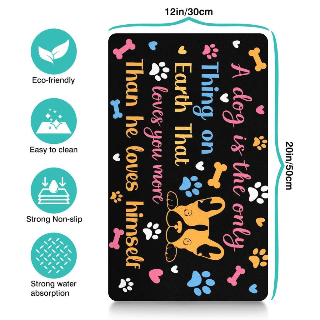 Pet Feeding Mat for Floors Waterproof Dog Mat for Food and Water Absorbent Quick Dry Non Slip mat for Cat Bowls