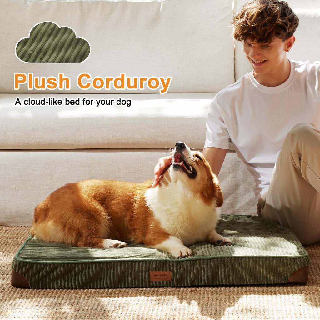 FUKUMARU Large Dog Bed, Thickened Waterproof Dog Mat with Washable Cover