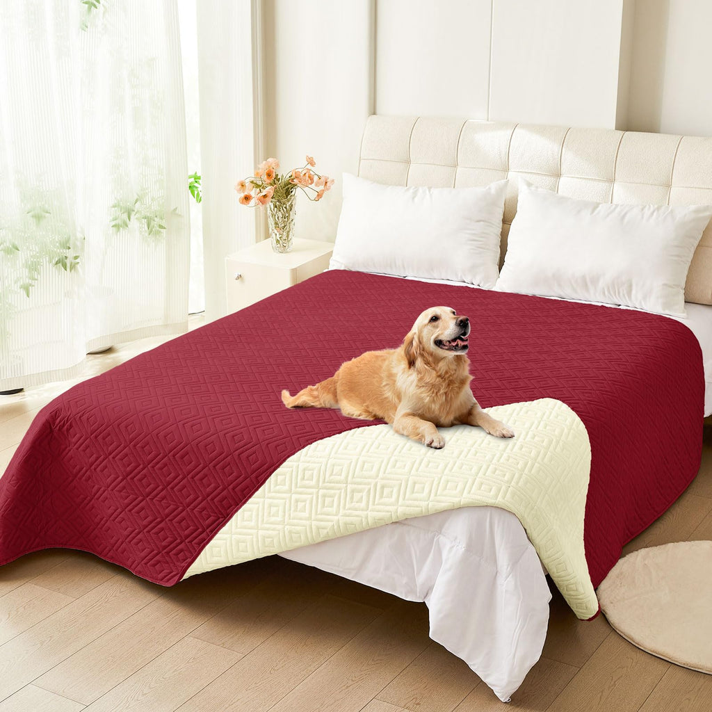 hyha Waterproof Reversible Dog Blanket, Pet Blanket for Sofa Couch