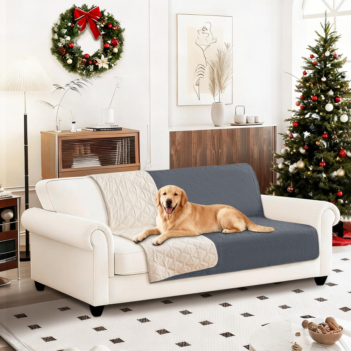 CYCMACO Waterproof Dog Bed Cover Pet Blanket, Soft Couch Cover for Dogs Washable, Non-Slip Dog Blanket Protect Furniture Couch Sofa Car for Puppy Large Dogs Cat (30x70 Inch, Dark Grey)