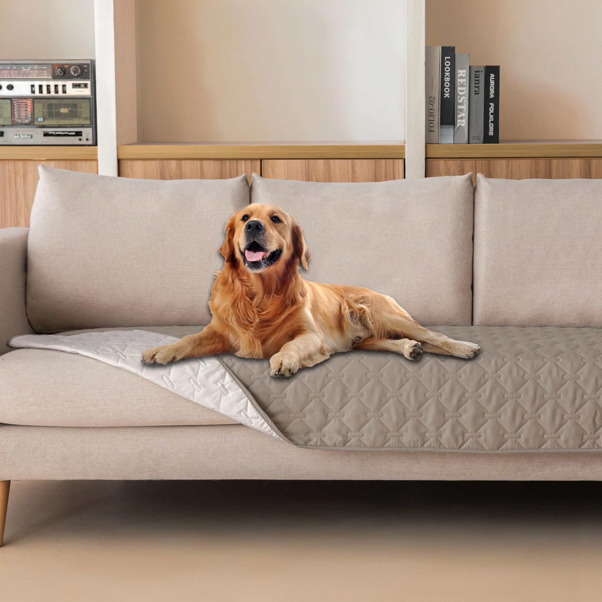 gogobunny 3X Stronger Waterproof Pet Blanket, Scratch Proof Furniture Protector for Dogs Cats, Reversible Cover 82x120 Inch — 30x80 Inch (Pack of 1)