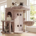 Heybly 25.6" Cat Tree for Large Cats with Big Perch & Dual Condos HCT204SMU