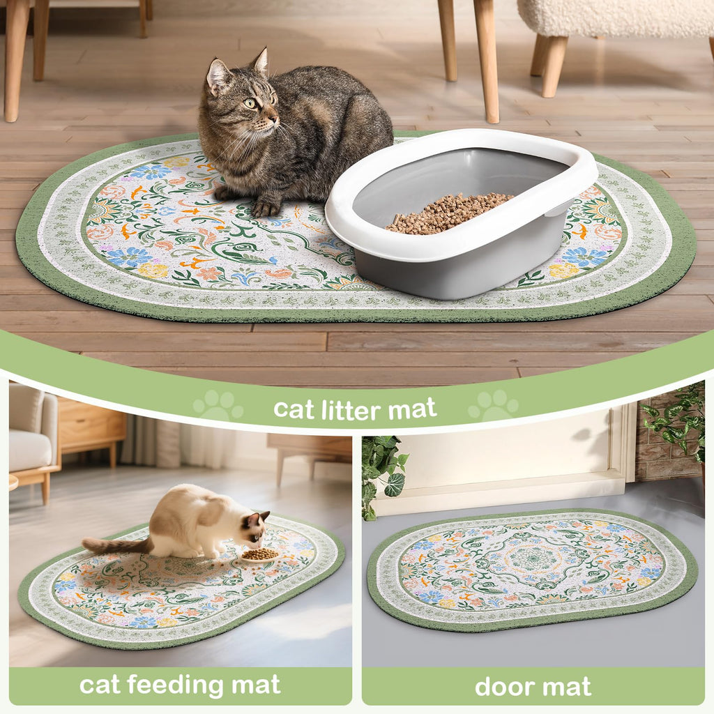 Bienbee Cat Litter Mat, 33" x 22" Dense Trapping Mesh for Litter Boxes