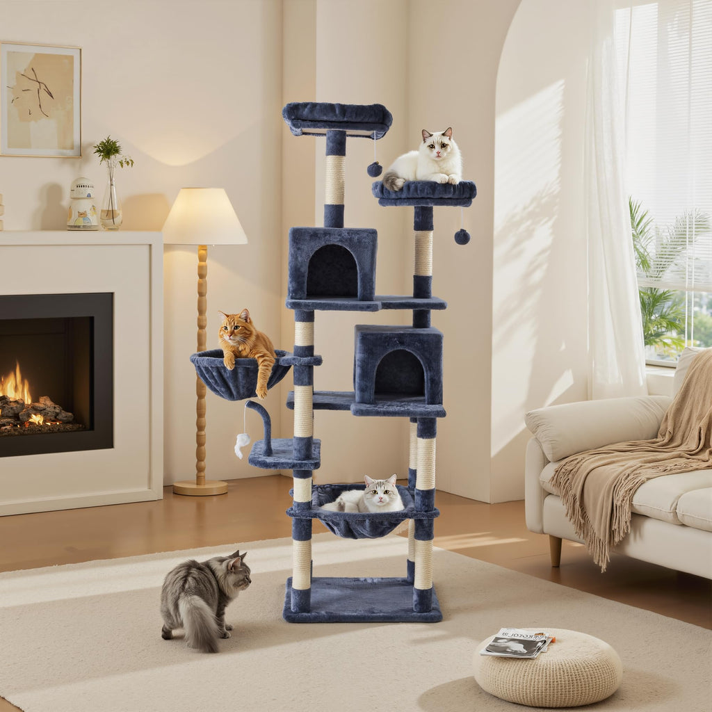 Aidoly 71 Inch Large Cat Tree Tower with Sisal Scratching Post