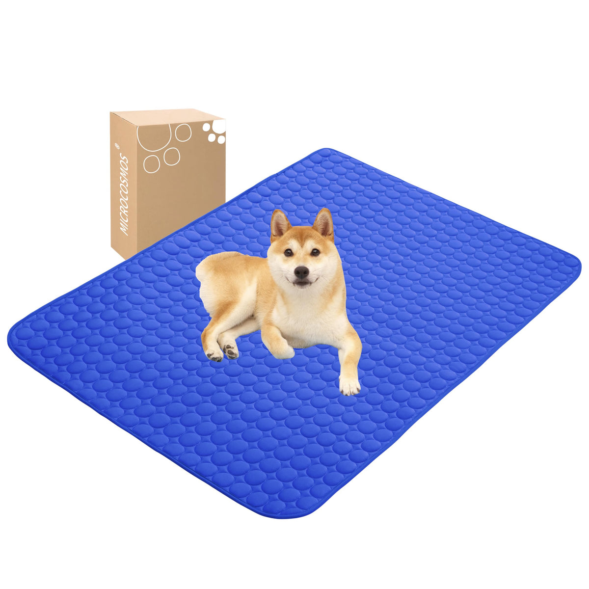 MICROCOSMOS Summer Cooling Mat & Sleeping Pad- Water Absorption Top, Easy Carry, EZ Clean, Materials Safe. Keep Cooling for Pets, Kids and Adults.(Navy Blue, 40" x 28")