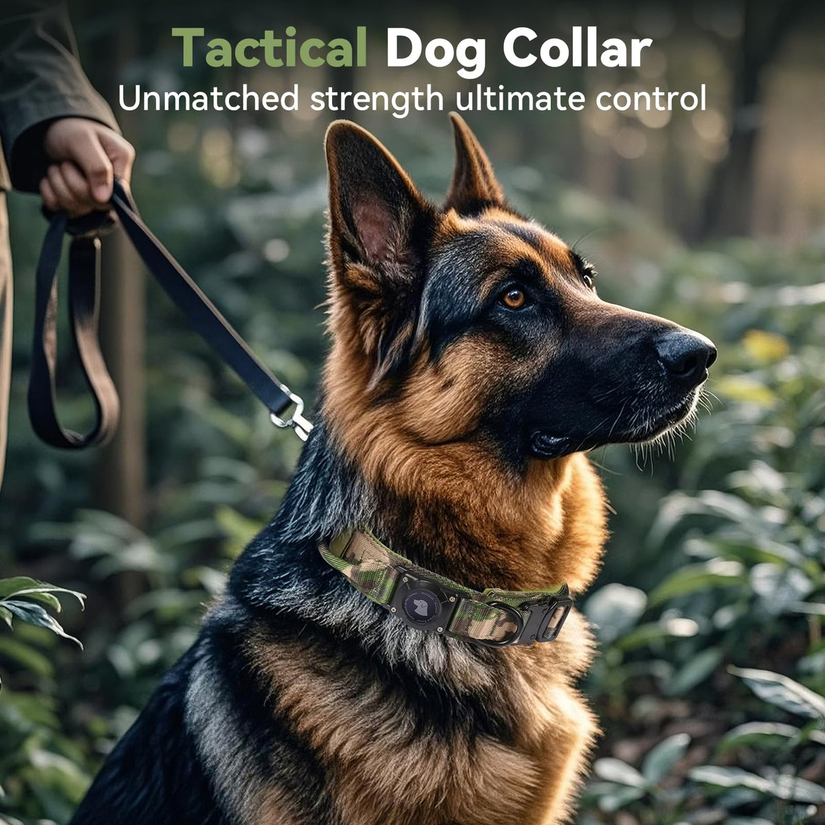 2026 Upgrade Waterproof Tactical AirTag Dog Collar, Built in AirTag Holder