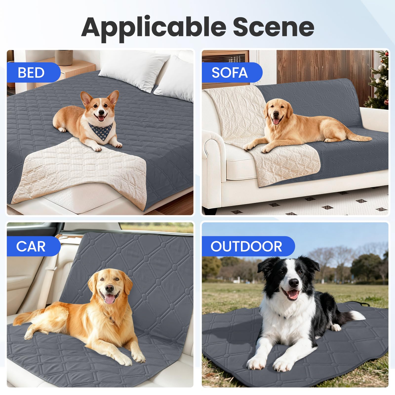 CYCMACO Waterproof Dog Bed Cover Pet Blanket, Soft Couch Cover for Dogs Washable, Non-Slip Dog Blanket Protect Furniture Couch Sofa Car for Puppy Large Dogs Cat (30x70 Inch, Dark Grey)