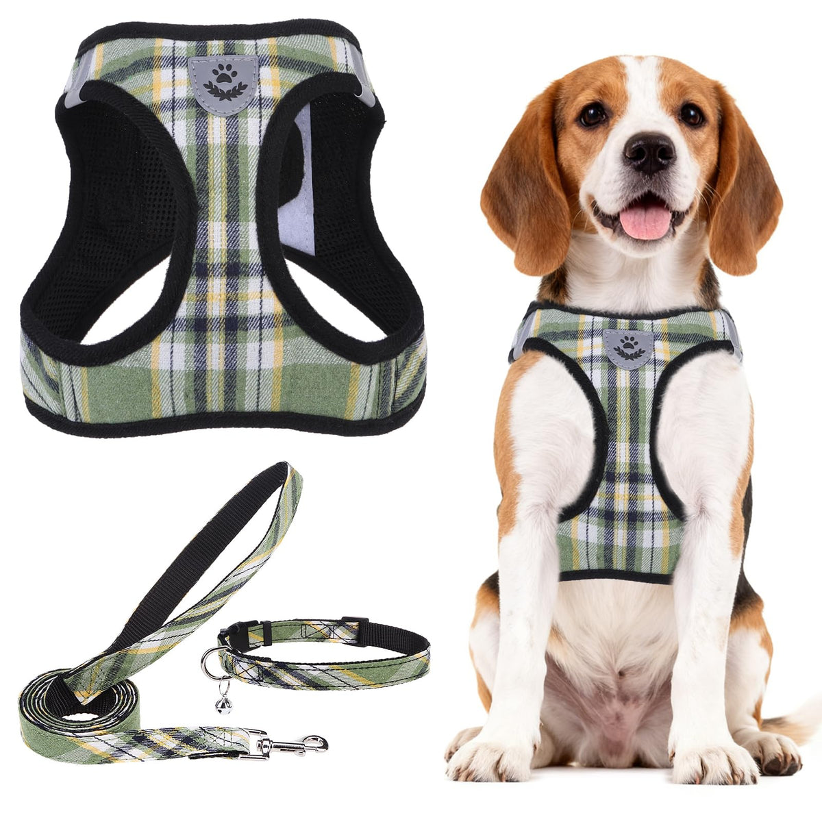 PUPTECK Dog Harness, Collar and Leash Set No Pull for Small Medium Sized