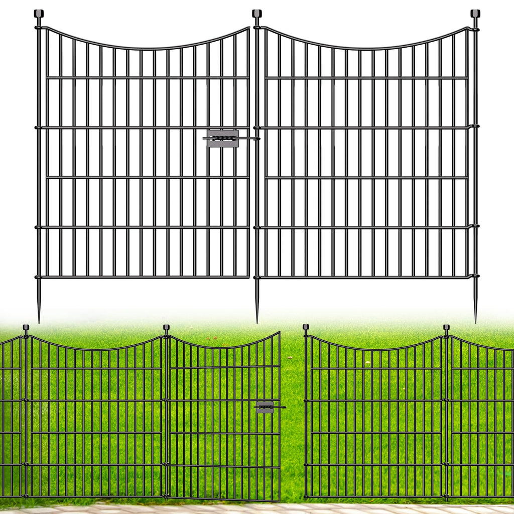 No Dig Dog Fence Outdoor for Yard with Gate, 32 in(H) X 11.8 ft(L)