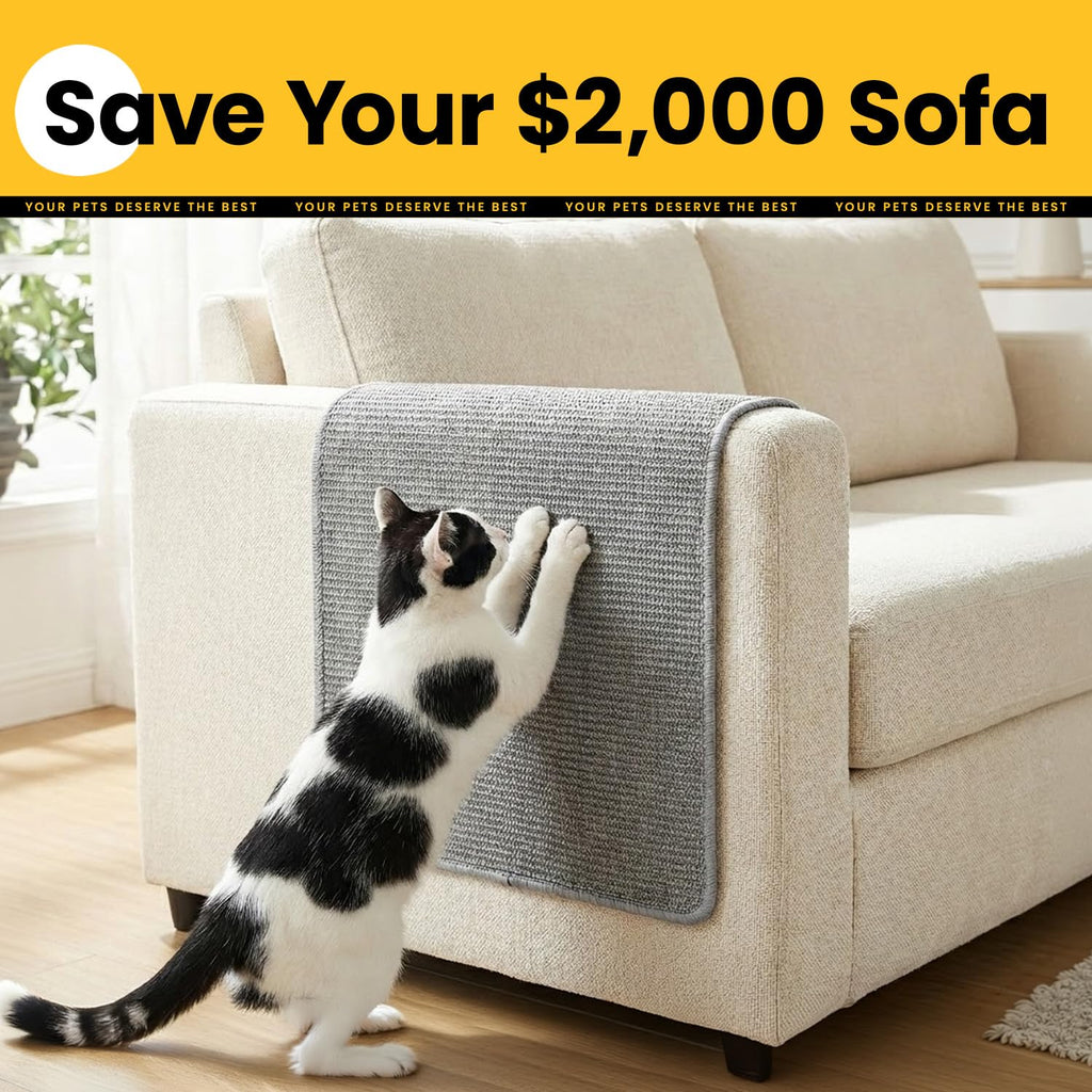 Conlun 2-Pack Cat Scratching Pads, 23.6x31.5in Sisal Wall & Couch Protector
