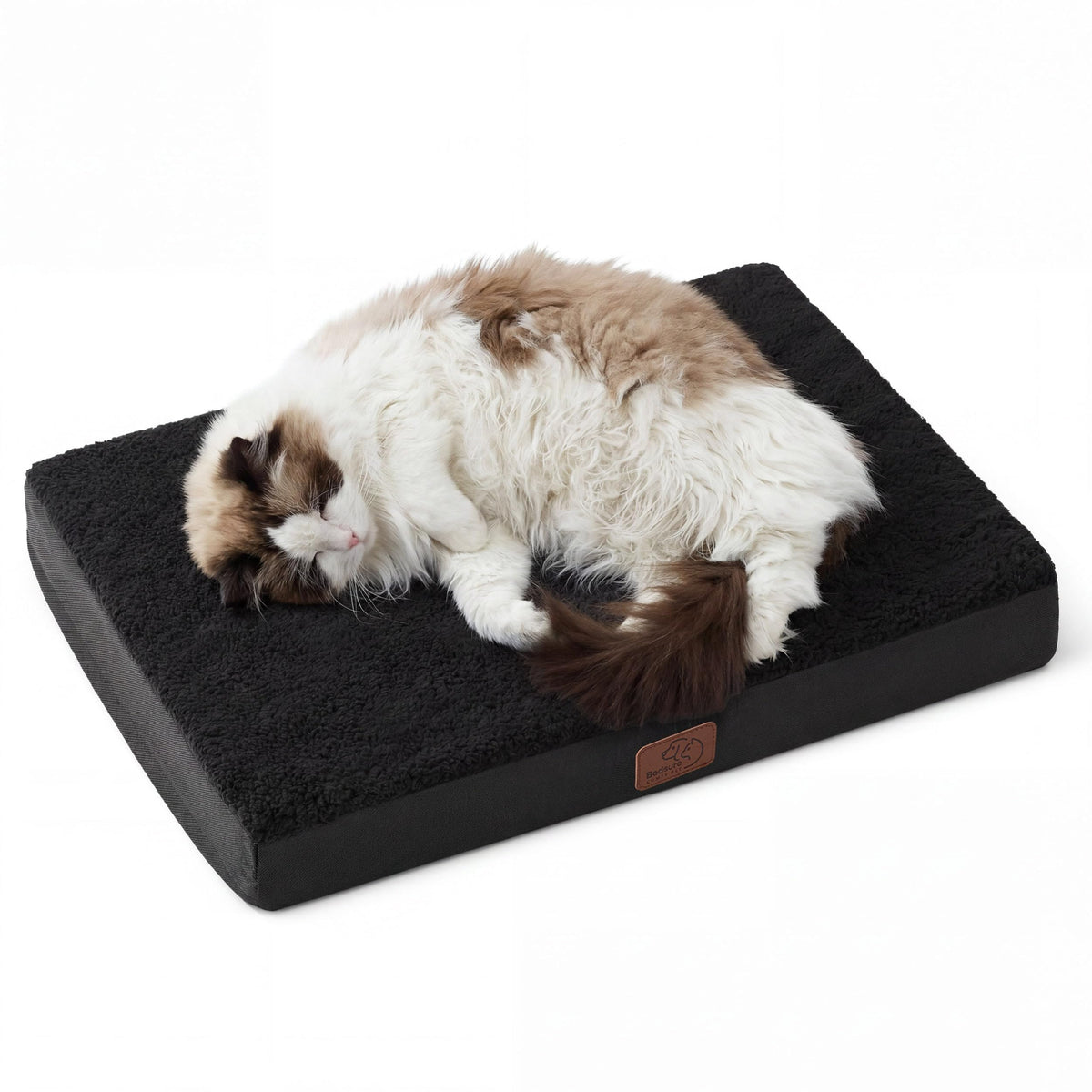 Bedsure Small Dog Bed, Cat Puppy Bed with Comfy Sherpa, 24"x16" Dark Grey