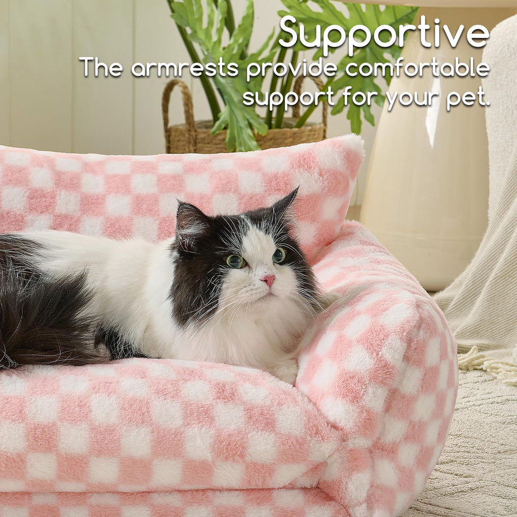 Hollypet Cat Bed Small Dog Orthopedic Couch Beds for Pets up to 20 lbs