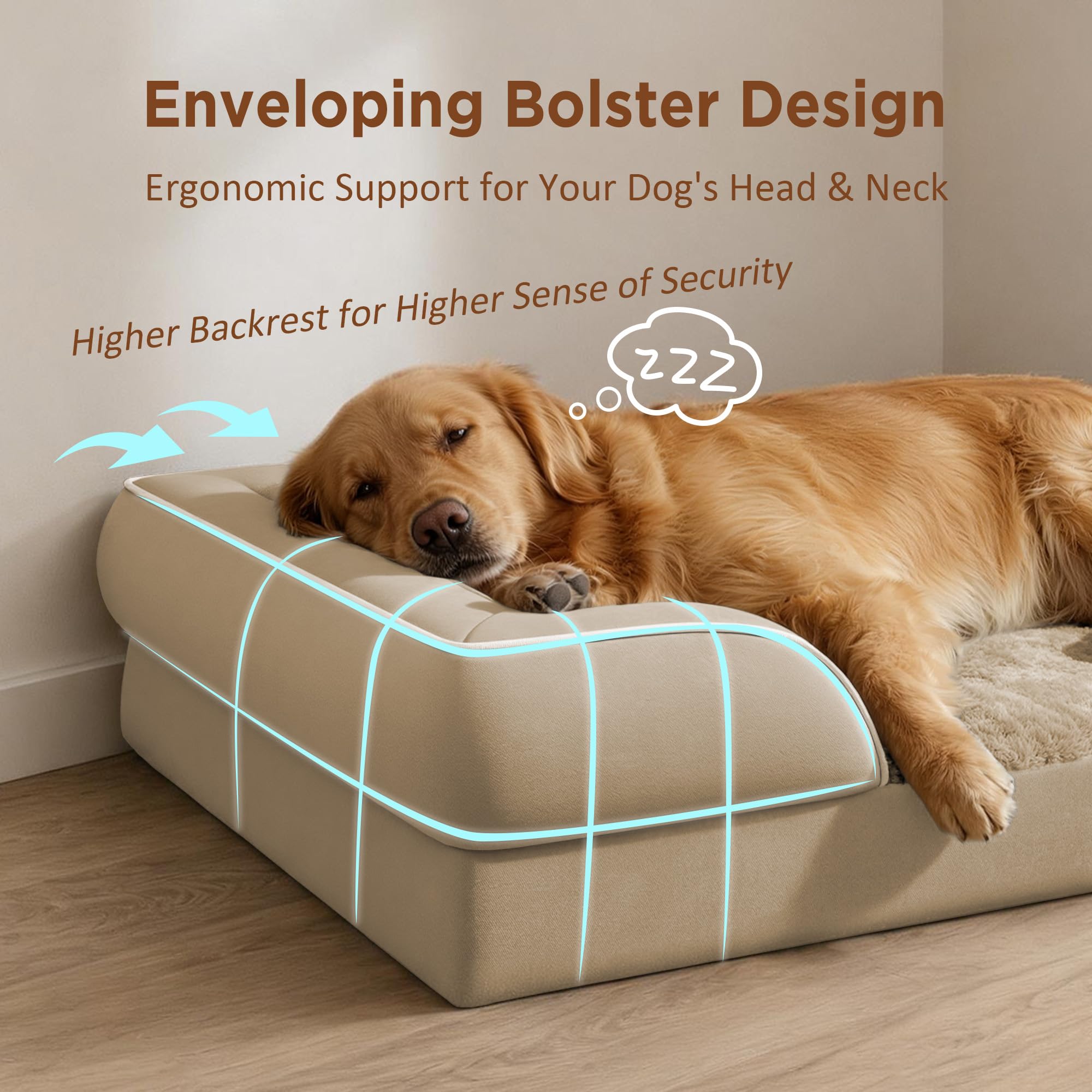 Comfort Expression Waterproof Orthopedic Dog Beds for Extra Large Dog