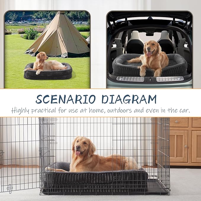 Orthopedic Dog Bed for Small Dogs Breeds, High Density Egg Crate Foam Dog Sofa Beds,Oval Kennel Bed, Pet Couch Bed with Four Sided Bolster, Removable Washable Cover& Non-Slip Bottom