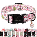 Babole Pet Christmas Dog Collar for Medium Dogs - Cute Santa Print Pink Christmas Collars for Dogs, Soft Adjustable Winter Holiday Dog Collars with Quick Release Buckle M