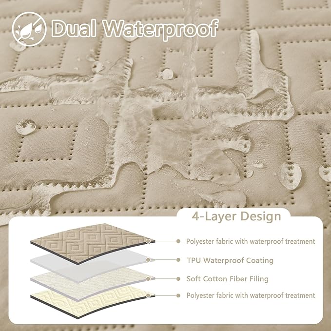 hyha Waterproof Dog Blanket, Soft Pet Bed Blankets, Waterproof Sofa Couch Cover for Dogs Washable, Reversible Pet Couch Covers for Sofa Furniture (30x80 Inch, Taupe/Beige)
