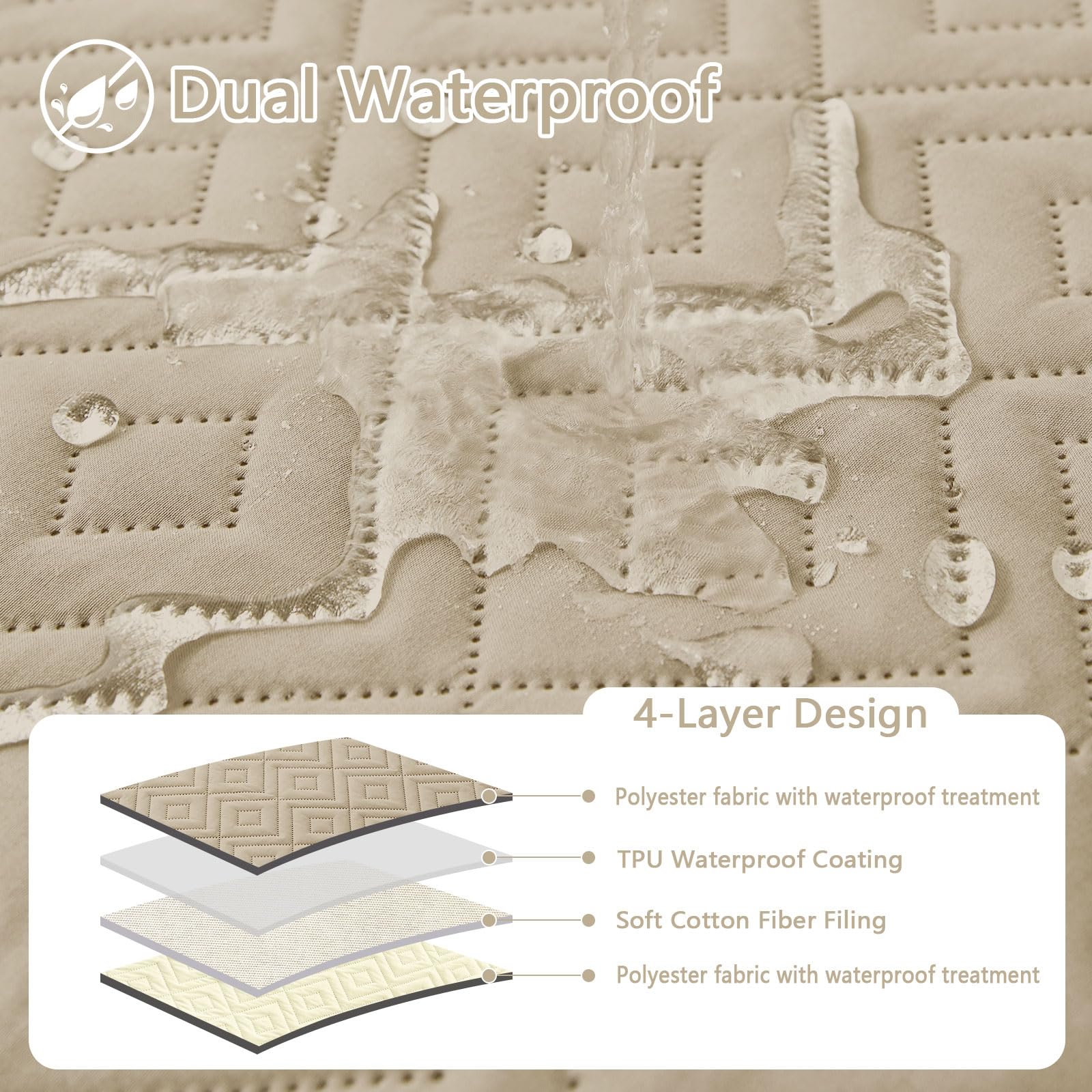 hyha Waterproof Reversible Dog Blanket, Pet Blanket for Sofa Couch