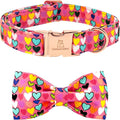 Lionheart glory Valentine's Dog Collar, Dog Collars with Bow, Pet Collar Adjustable Dogs Bowtie Pet Collars for Medium Dogs