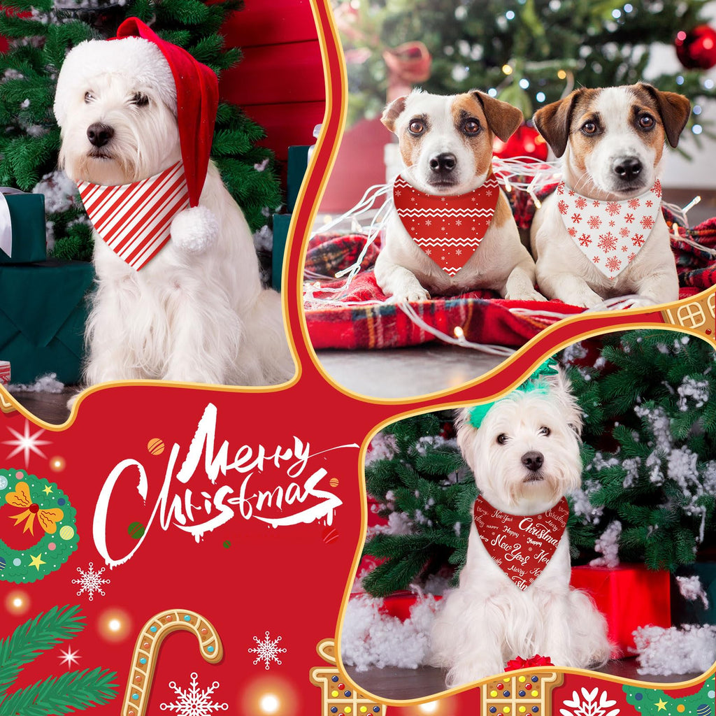 Abbylike 50 Pcs Valentines Day Dog Bandanas Bulk Red and White Polka Dots Stripes Bandanas for Dogs Triangle Kerchief Bibs Scarf for Pet Romantic Costume Photo Props Accessories(19.7 x 13.8 x 13.8)