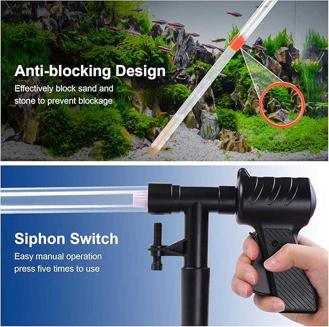 Fish Tank Cleaner Kit, Gravel Vacuum for Aquarium, Aquarium Vacuum Cleaner