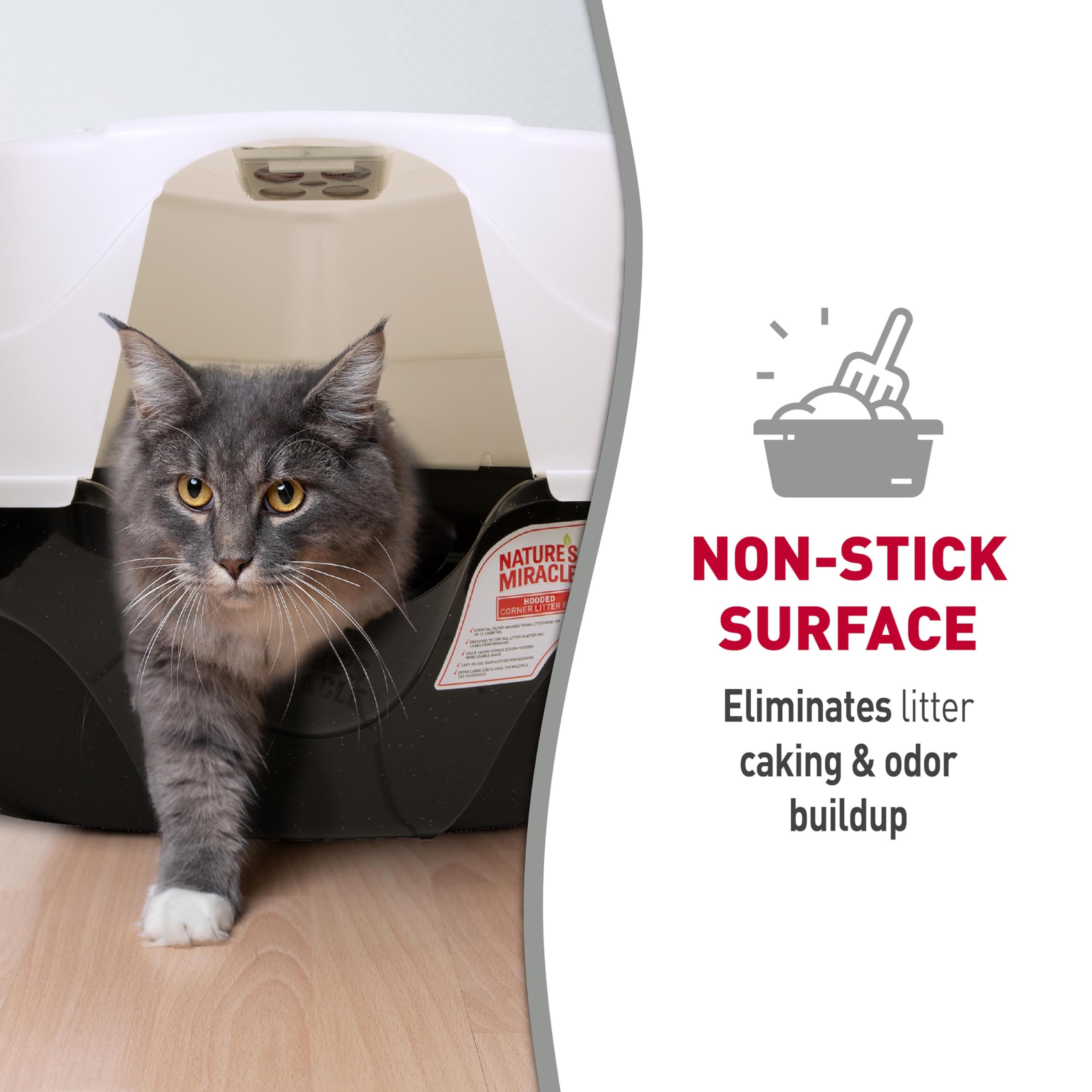 Nature's Miracle Advanced Hooded Corner Cat Litter Box with Charcoal Filter