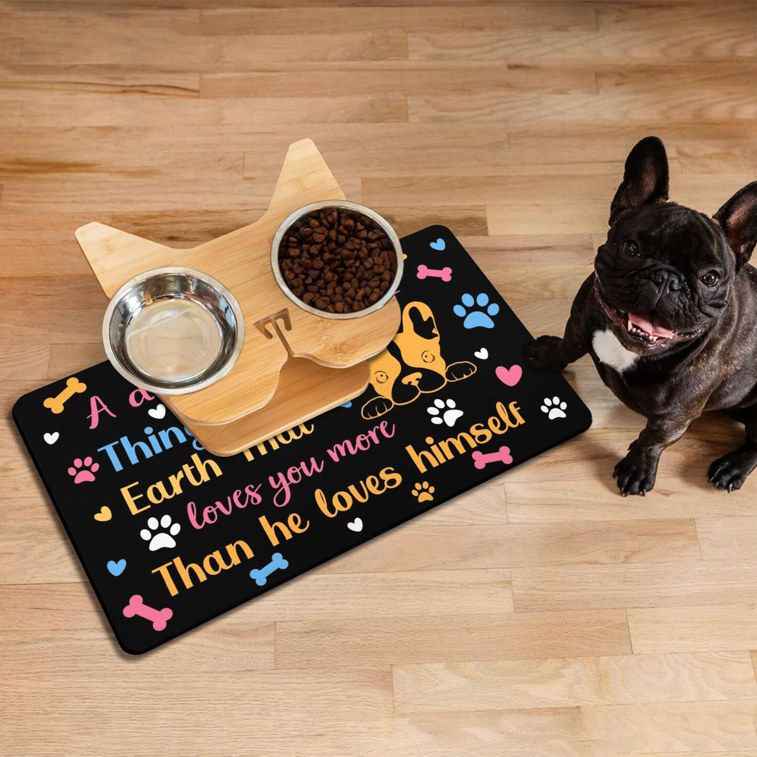 Pet Feeding Mat for Floors Waterproof Dog Mat for Food and Water Absorbent Quick Dry Non Slip mat for Cat Bowls